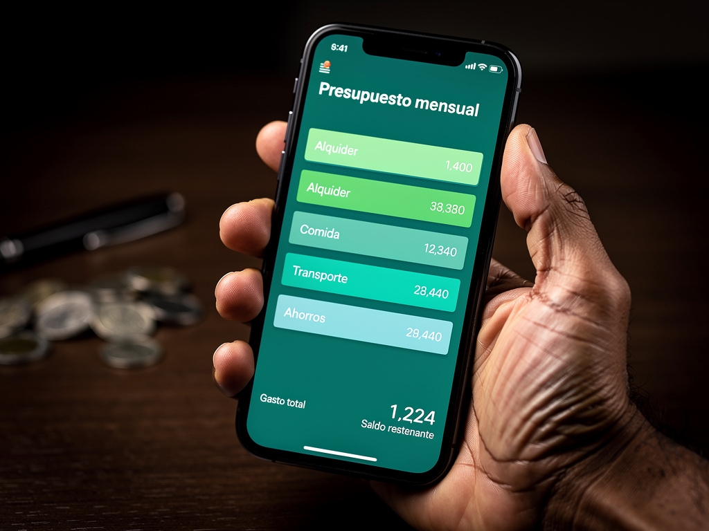 Aplicación de finanzas personales en teléfono móvil